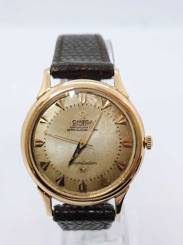 reloj omega modelo constellation oro mazico de 18k esfera pie pan años 50 fabricado en suiza recien revisado funcionando a la perfección