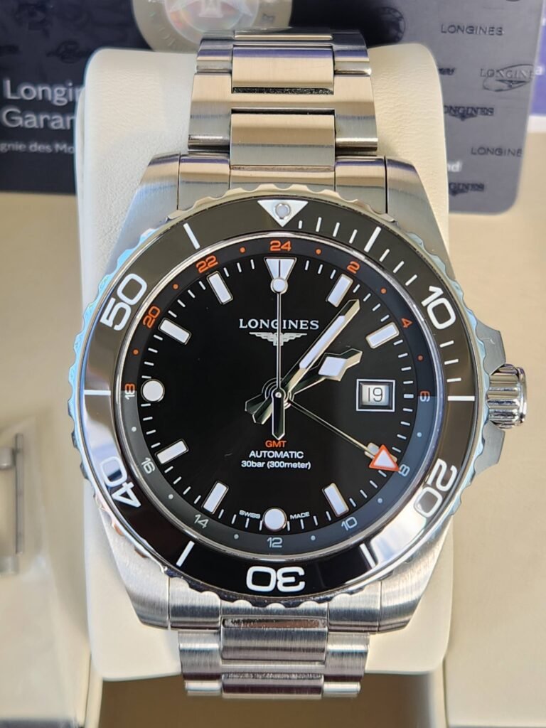 longines hydroconquest gmt tamaño 43mm con caja y documentación original Del año 2024 con garantía oficial hasta 2029 Movimiento automático calibre L844.5 con mecanismo de husos horarios Resistencia a campos electromagnéticos cristal antireflejos ref. L38904566 etc..